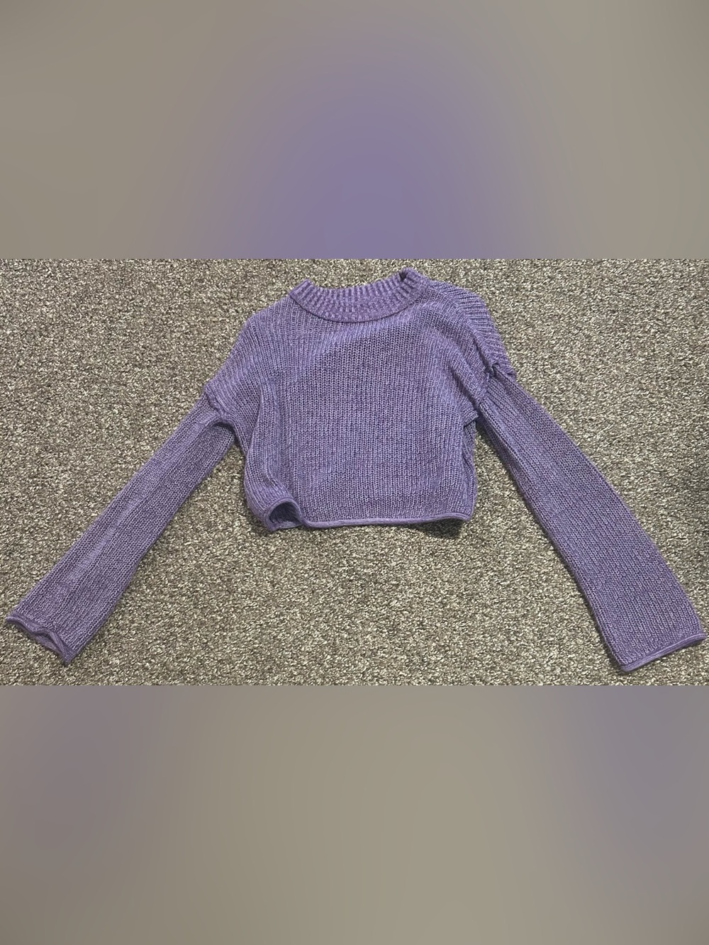 WILD FABLE XS Women’s Lilac Cropped Knit Sweater ribbed neckline babydoll Y2K